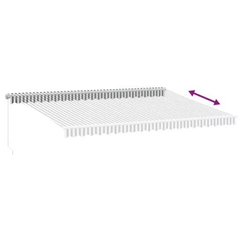  antracitszürke-fehér LED-es kézi napellenző 500 x 350 cm