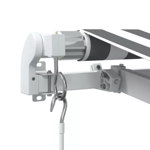  antracitszürke-fehér LED-es kézi napellenző 500 x 350 cm