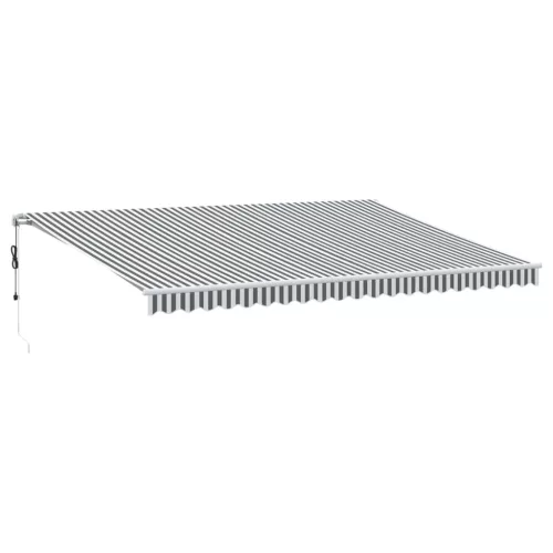  antracitszürke-fehér LED-es automata napellenző 500 x 350 cm