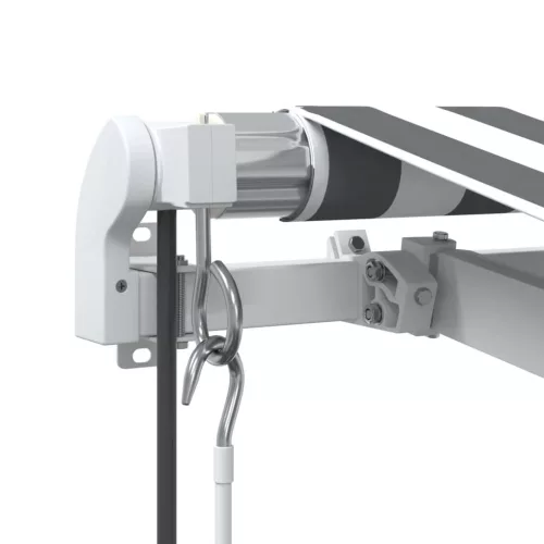  antracitszürke-fehér LED-es automata napellenző 500 x 350 cm