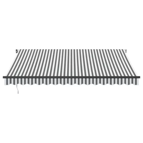  antracitszürke és fehér kézzel kihúzható napellenző 400x350 cm