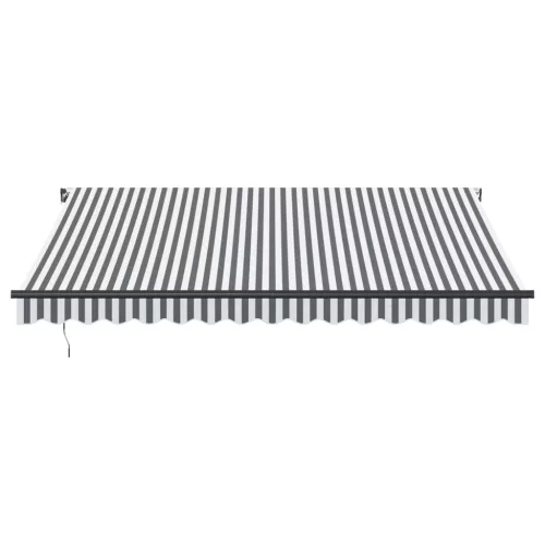  antracitszürke-fehér LED-es kézi napellenző 450 x 300 cm