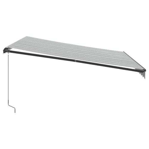  antracitszürke-fehér LED-es kézi napellenző 450 x 300 cm