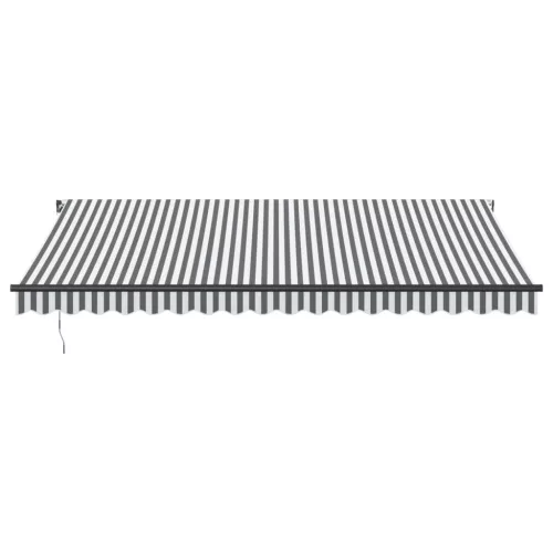  antracitszürke és fehér kézzel kihúzható napellenző 450x350 cm