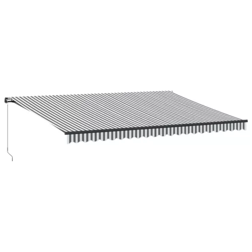  antracitszürke és fehér kézzel kihúzható napellenző 500x350 cm