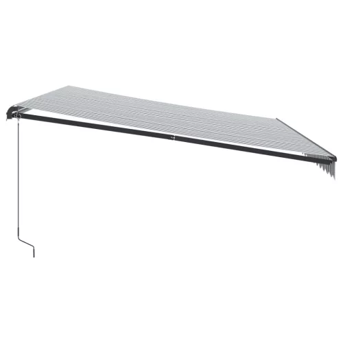  antracitszürke és fehér kézzel kihúzható napellenző 500x350 cm