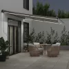  antracitszürke-fehér LED-es kézi napellenző 500 x 350 cm