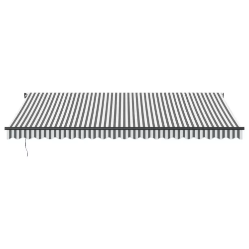  antracitszürke-fehér LED-es kézi napellenző 500 x 350 cm