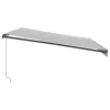  antracitszürke-fehér LED-es kézi napellenző 500 x 350 cm