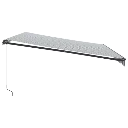  antracitszürke-fehér LED-es kézi napellenző 500 x 350 cm