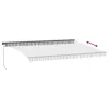  antracitszürke-fehér LED-es kézi napellenző 500 x 350 cm