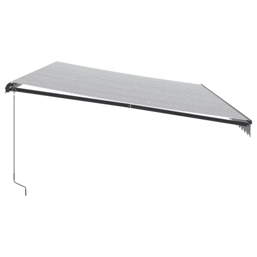  antracitszürke-fehér LED-es kézi napellenző 600 x 350 cm