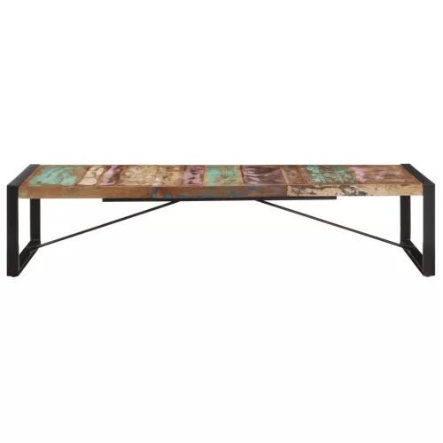  tömör újrahasznosított fa dohányzóasztal 180 x 90 x 40 cm
