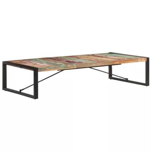  tömör újrahasznosított fa dohányzóasztal 180 x 90 x 40 cm