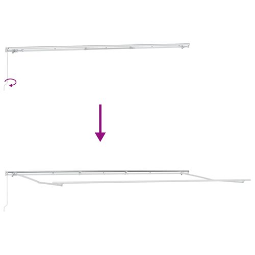  antracitszürke-fehér kézzel kihúzható napellenző 600 x 300 cm