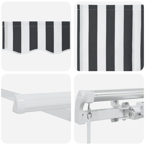  antracitszürke-fehér kézzel kihúzható napellenző 600 x 300 cm