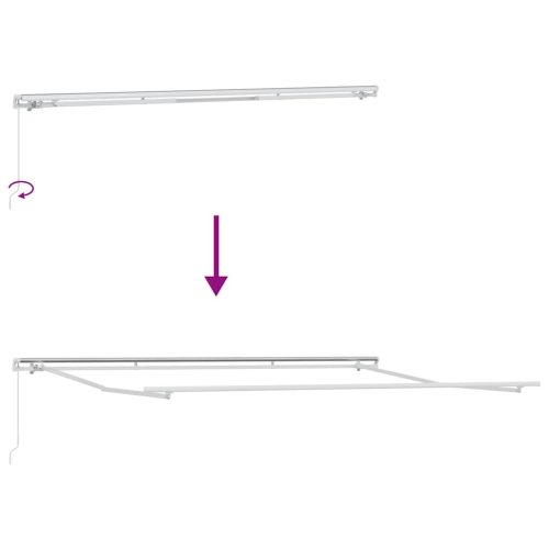  antracitszürke-fehér kézzel kihúzható napellenző 500 x 300 cm
