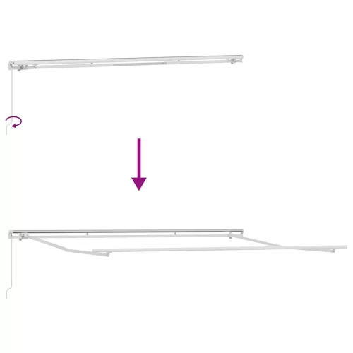  antracitszürke-fehér kézzel kihúzható napellenző 450 x 300 cm