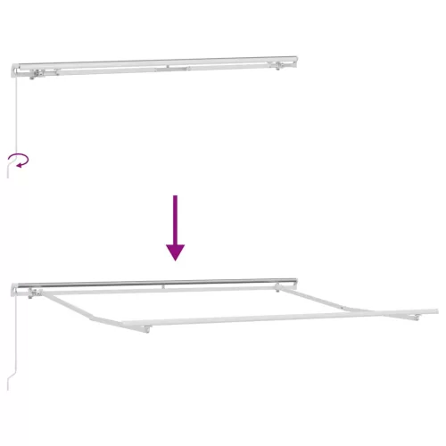  antracitszürke-fehér kézzel kihúzható napellenző 300 x 250 cm
