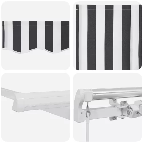  antracitszürke-fehér kézzel kihúzható napellenző 300 x 250 cm