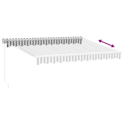  antracit-fehér szövet-alumínium behúzható napellenző 3 x 2,5 m