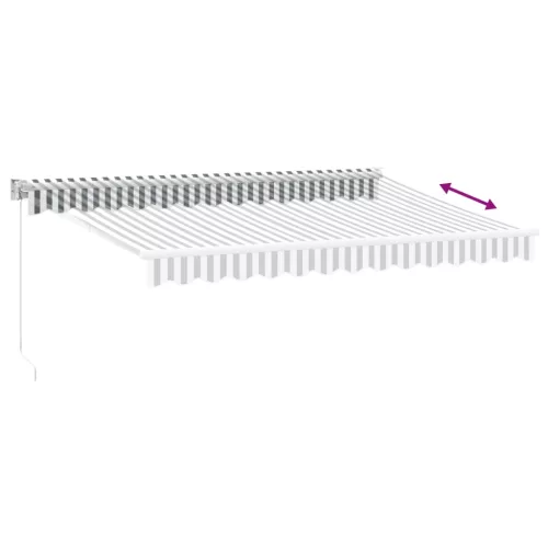  antracit/fehér szövet/alumínium behúzható napellenző 3,5x2,5m