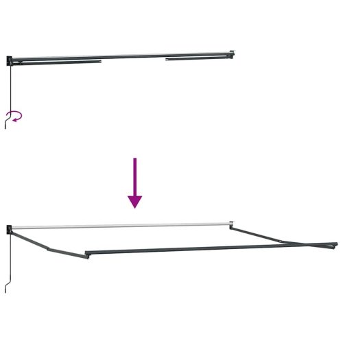 antracit és fehér szövet és alumínium behúzható napellenző 4x3m