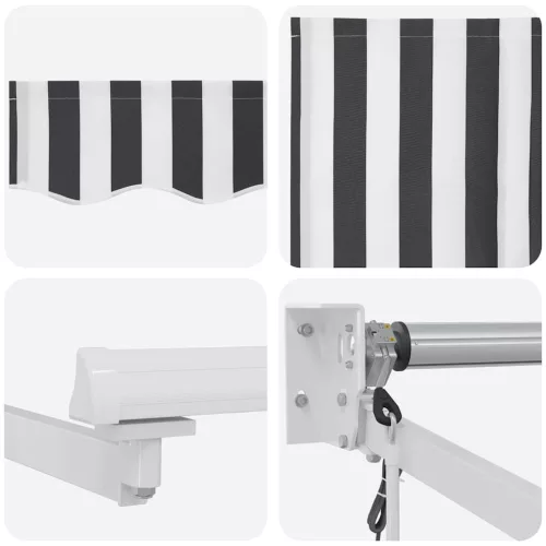  antracit-fehér szövet-alumínium behúzható napellenző 3 x 2,5 m