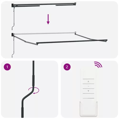  antracit-fehér szövet-alumínium behúzható napellenző 3 x 2,5 m