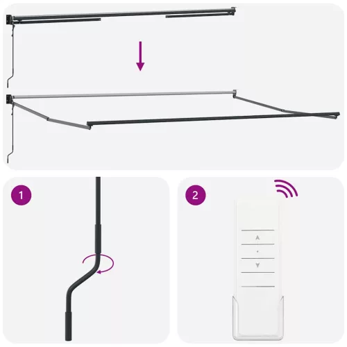  antracit/fehér szövet és alumínium behúzható napellenző 4,5x3 m