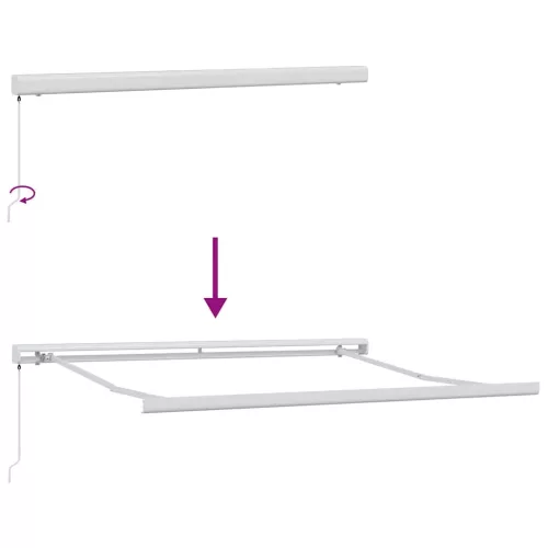  antracit-fehér szövet-alumínium behúzható napellenző 3 x 2,5 m