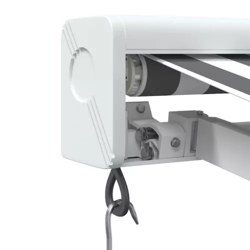  antracit/fehér szövet/alumínium behúzható napellenző 3,5x2,5m