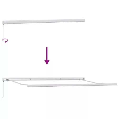  antracit és fehér szövet és alumínium behúzható napellenző 4x3m