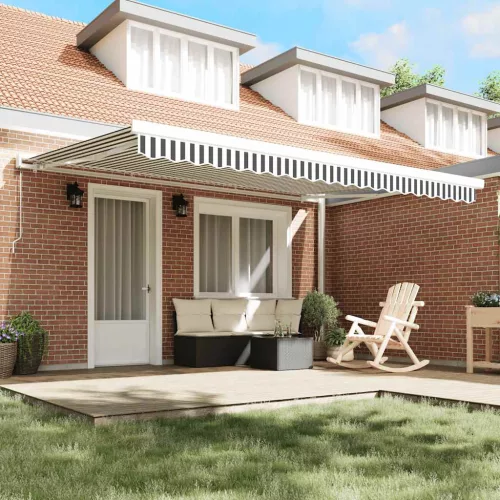  antracit/fehér szövet és alumínium behúzható napellenző 4,5x3 m