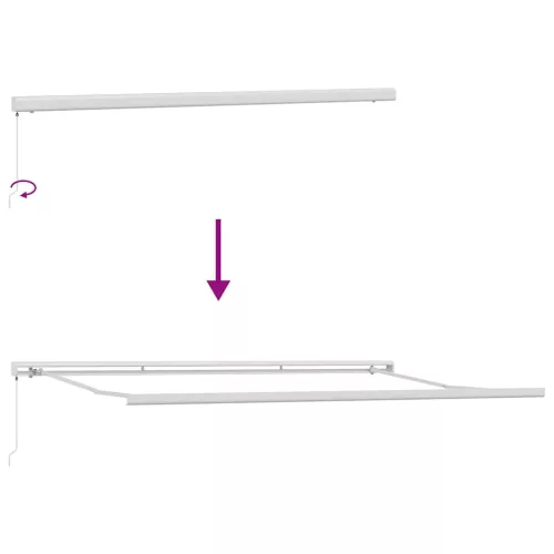  antracit/fehér szövet és alumínium behúzható napellenző 4,5x3 m