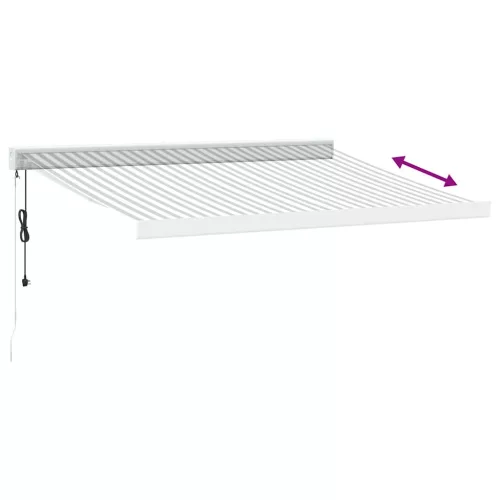  antracit/fehér szövet/alumínium behúzható napellenző 3,5x2,5m