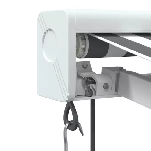  antracit/fehér szövet/alumínium behúzható napellenző 3,5x2,5m