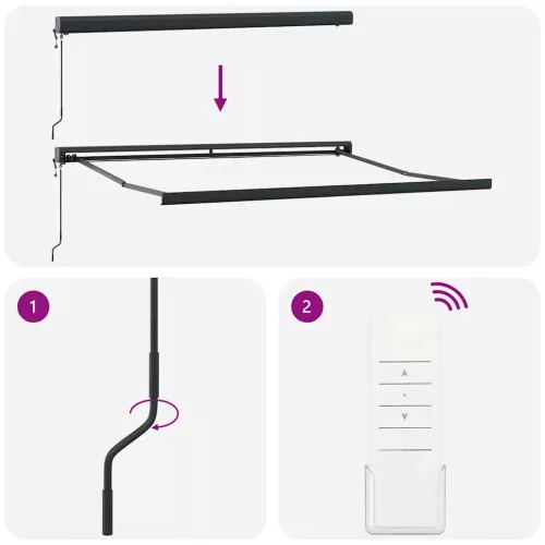  antracit-fehér szövet-alumínium behúzható napellenző 3 x 2,5 m