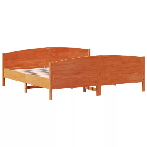  viaszbarna tömör fenyőfa ágy matrac nélkül 200 x 200 cm