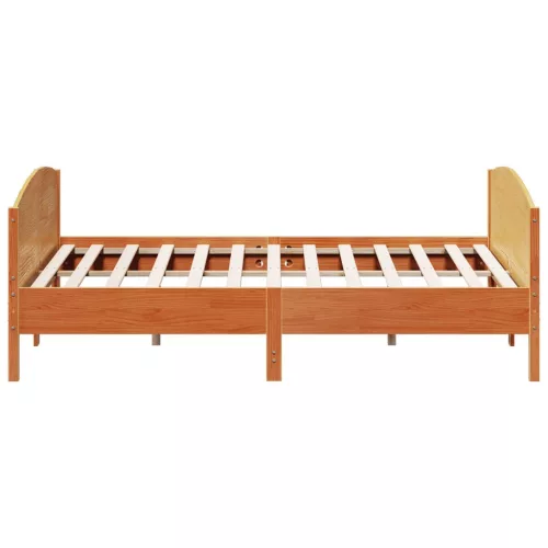  viaszbarna tömör fenyőfa ágy matrac nélkül 200 x 200 cm