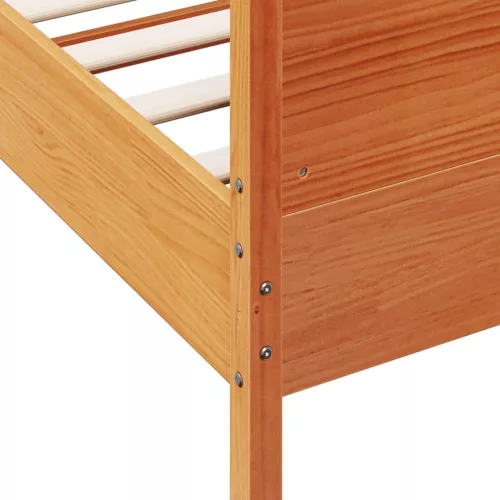  viaszbarna tömör fenyőfa ágy matrac nélkül 200 x 200 cm