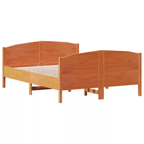  viaszbarna tömör fenyőfa ágy matrac nélkül 120 x 200 cm