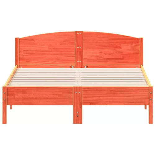  viaszbarna tömör fenyőfa ágy matrac nélkül 150 x 200 cm