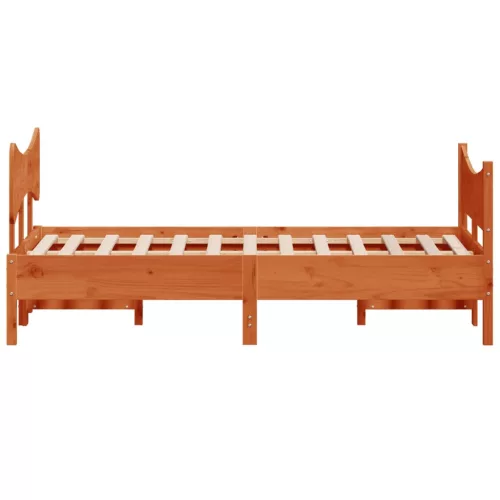  viaszbarna tömör fenyőfa ágy matrac nélkül 120 x 190 cm
