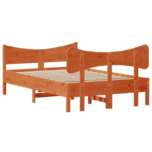  viaszbarna tömör fenyőfa ágy matrac nélkül 120 x 190 cm
