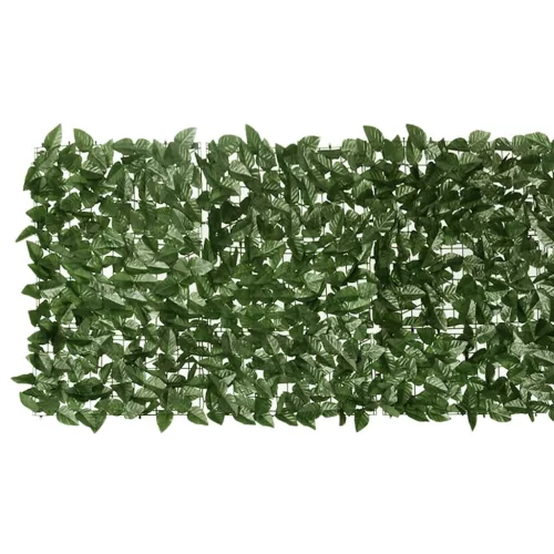  sötétzöld leveles belátás elleni erkélyparaván 600 x 75 cm