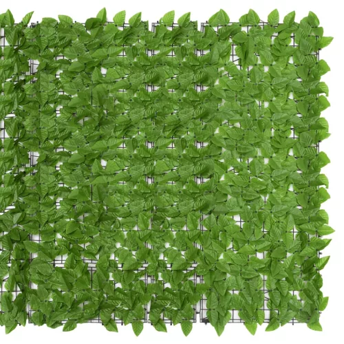  zöld leveles belátás elleni erkélyparaván 300 x 150 cm