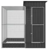  ezüst színű acél madárház kiterjesztésekkel 209 x 203 x 216 cm