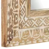  kézzel faragott tömör mangófa tükör 50 x 50 x 2,6 cm