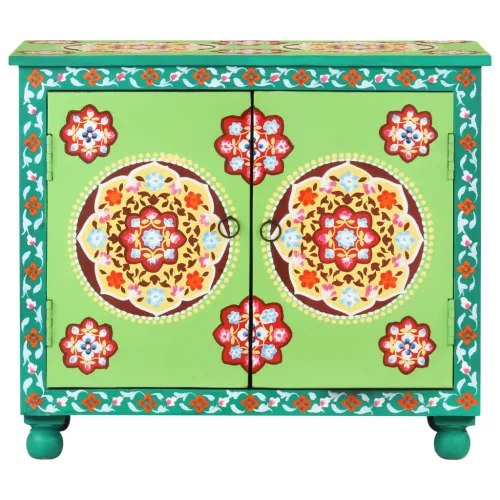  kézzel festett többszínű tömör mangófa tálaló 70 x 35 x 60 cm